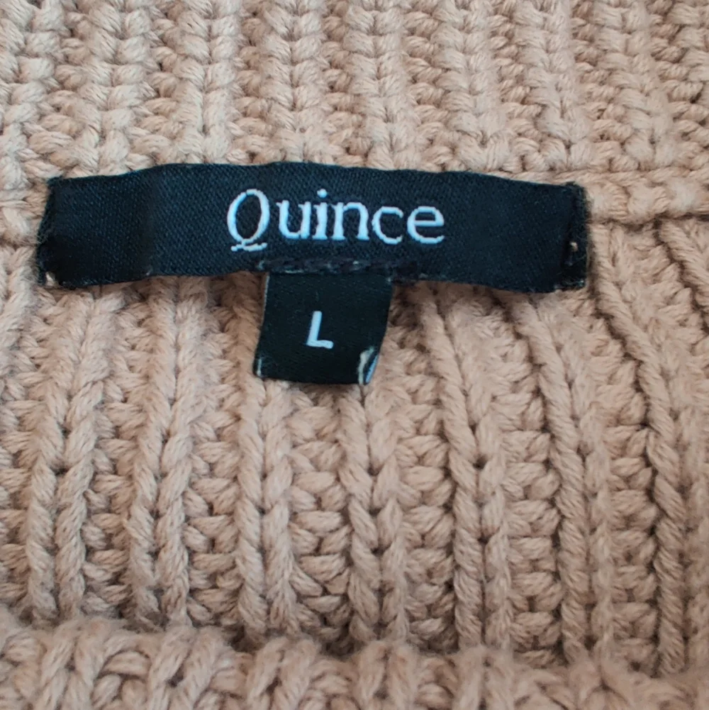 Quince 100% Organic Cotton Fisherman Crew Sweater In Camel Size Large - Picture 6 of 7